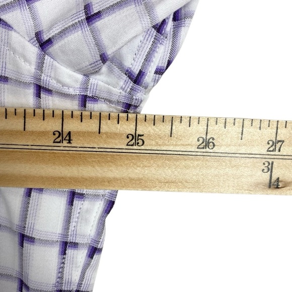 Robert Graham White and Purple Checkered Casual Button Down Shirt - Picture 14 of 15